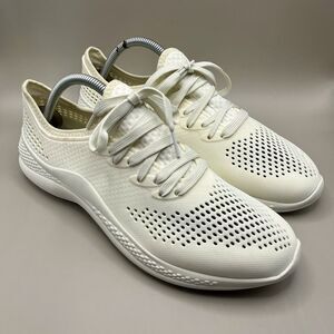Crocs LiteRide Pacer Sneakers Ivory Mens 9 Comfort Shoes New